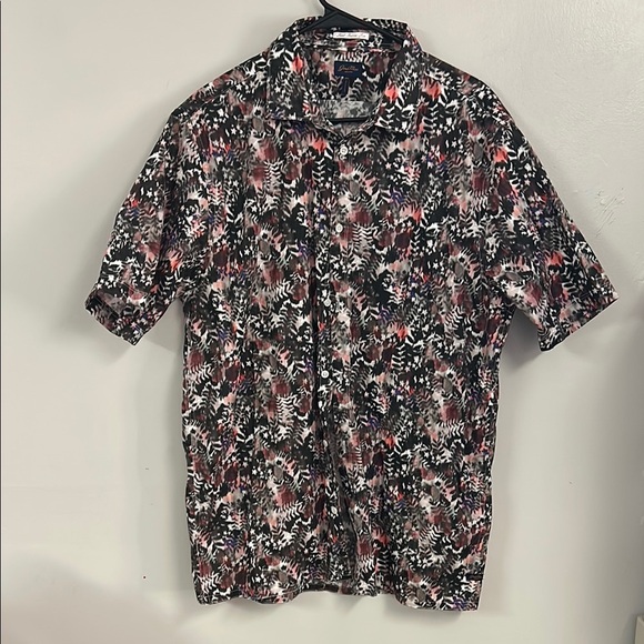 Good Man Brand Black and Red Casual Button Down Shirt Floral Pattern - Picture 1 of 4